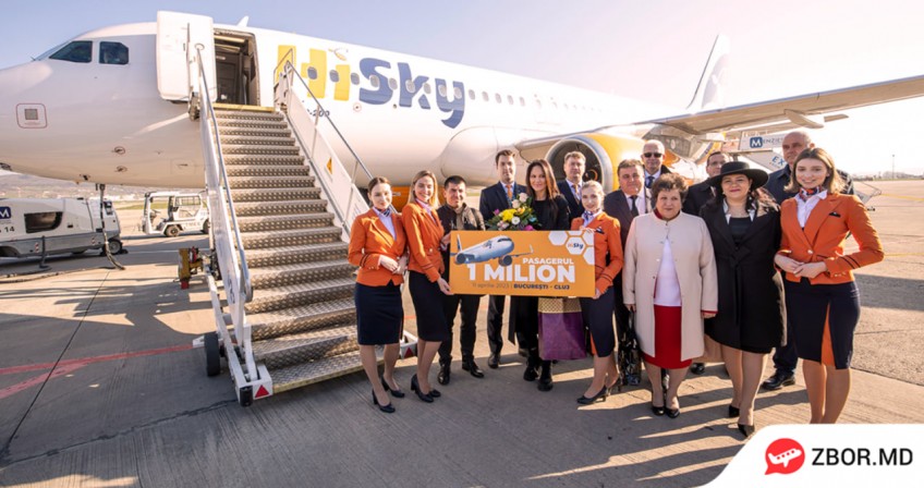 Pasagerul cu numărul 1 milion al companiei HiSky, premiat cu zboruri gratuite timp de un an